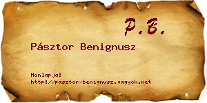 Pásztor Benignusz névjegykártya